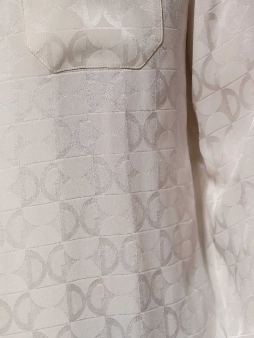 Dolce & Gabbana Overhemd met DG-logo en lange mouwen Beige
