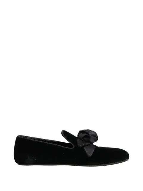 Dolce & Gabbana rose-detail velvet loafers