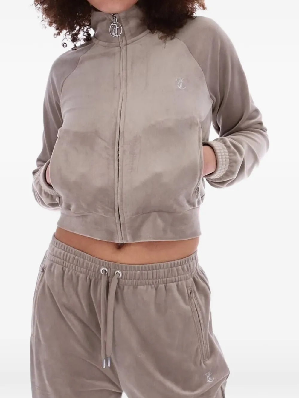 Juicy Couture rhinestone-embellished zip-up sweatshirt