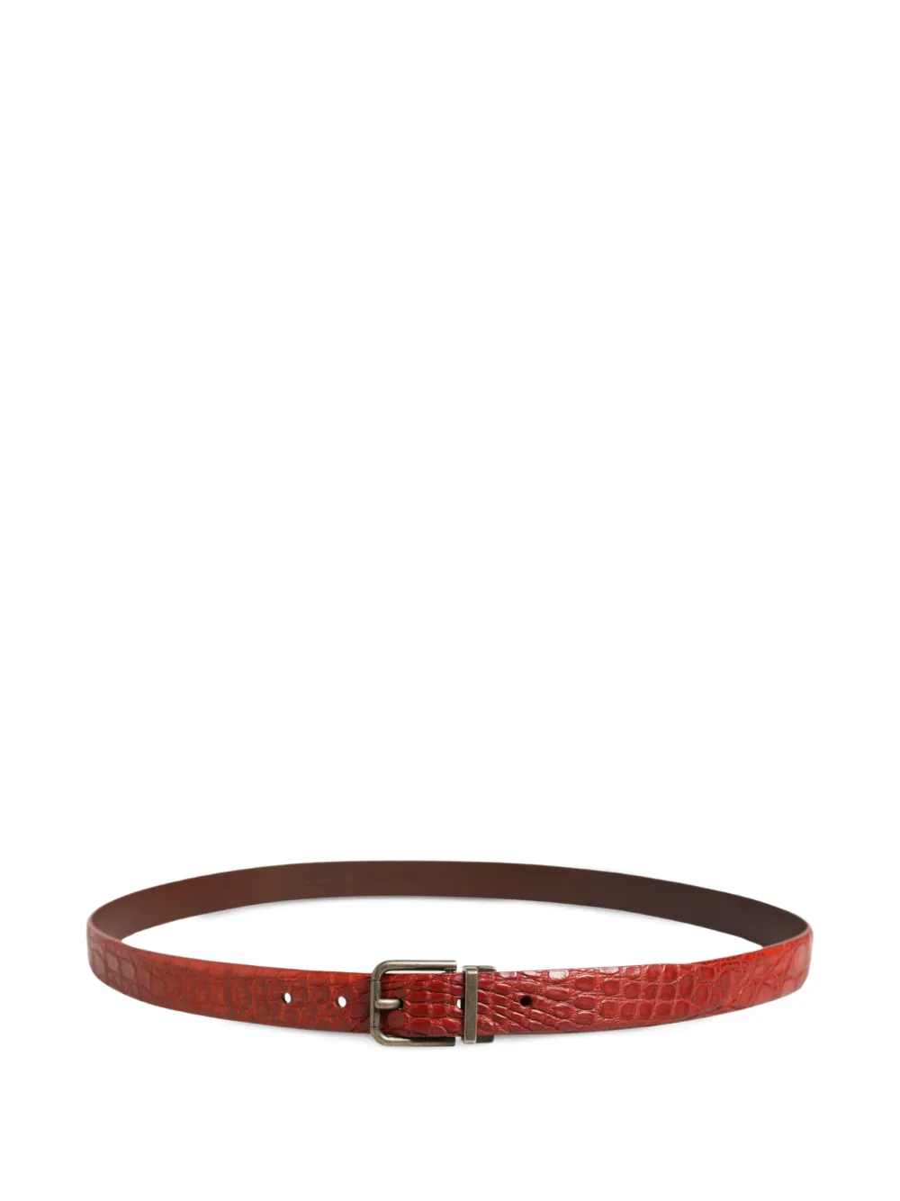 Dolce & Gabbana Leren riem met krokodillen-reliëf Rood