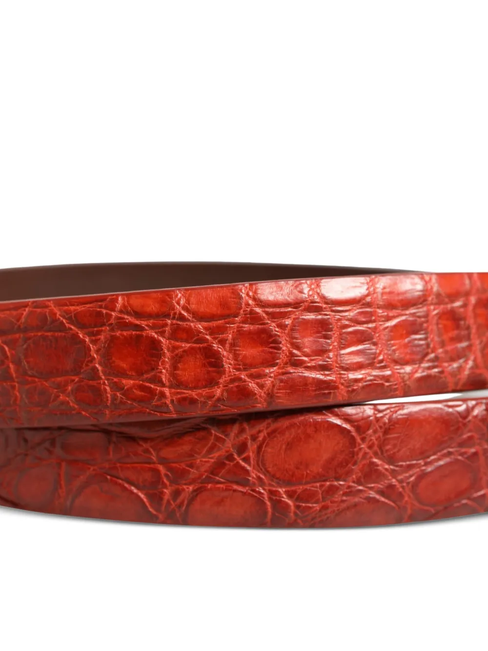 Dolce & Gabbana Leren riem met krokodillen-reliëf Rood