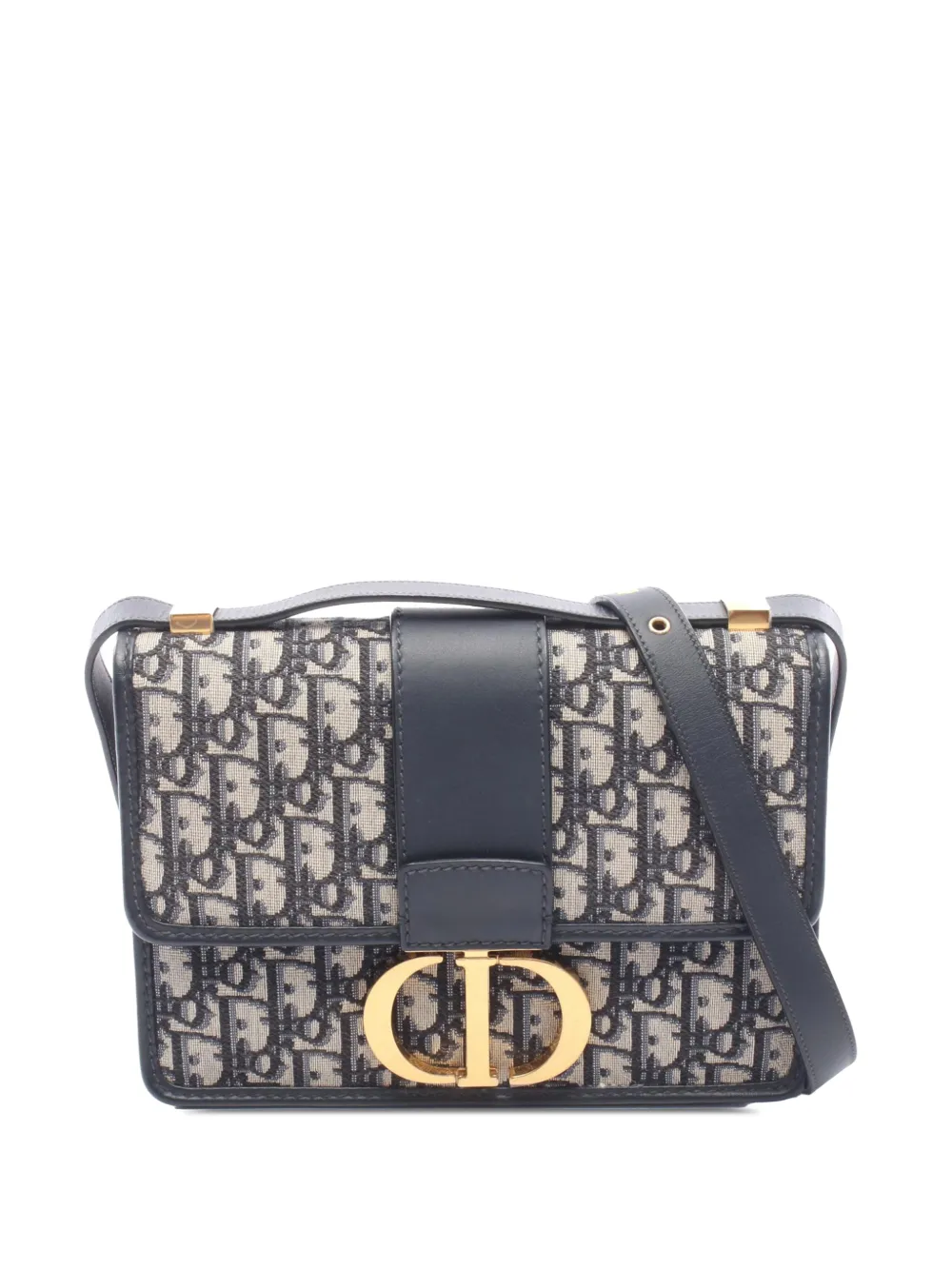 Christian Dior Pre-Owned Borsa a tracolla Oblique Canvas 30 Montaigne Flap 2010-2026 - Blu
