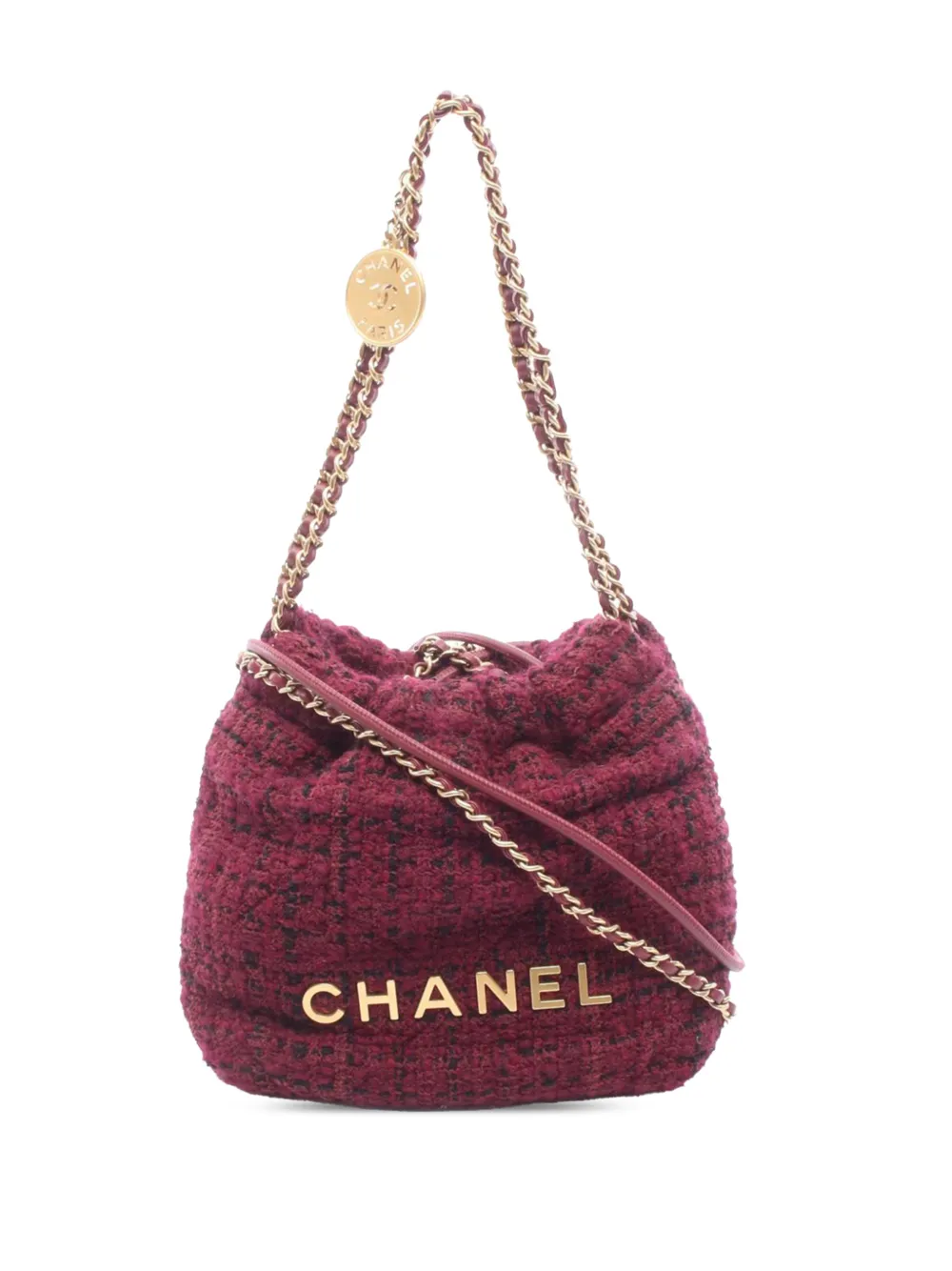 CHANEL Pre-Owned 2021-2026 Mini Tweed 22 satchel - Rosso
