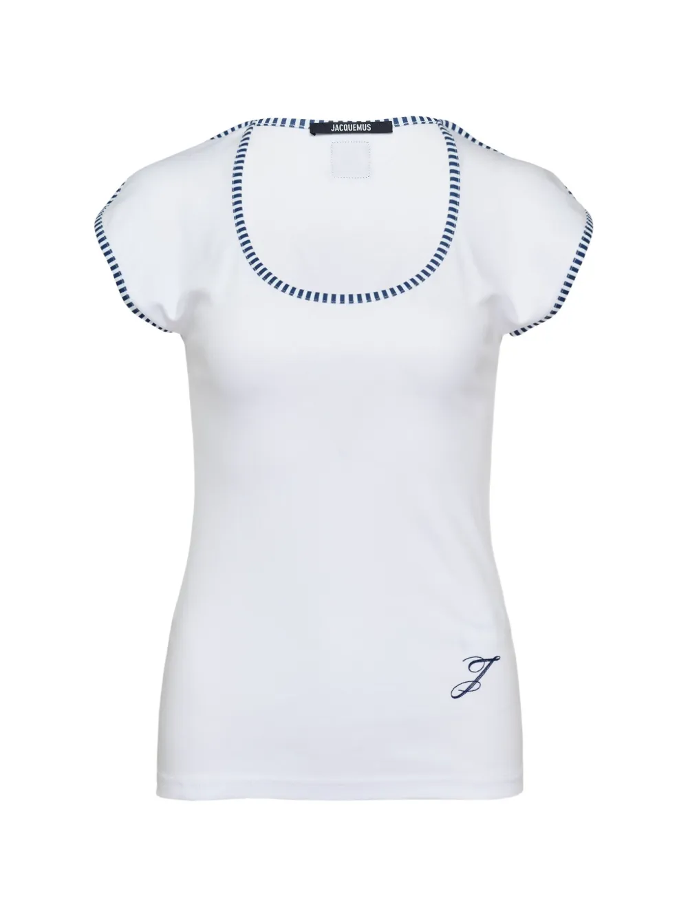 Jacquemus Espiral stripe-trim T-shirt - Bianco