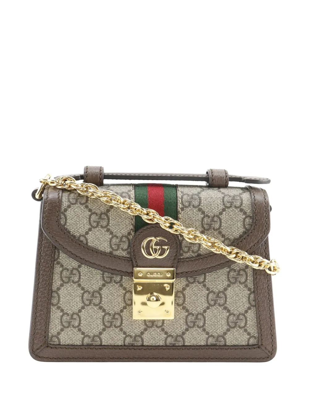 Gucci Pre-Owned Borsa a tracolla GG Supreme Web Ophidia piccola 2016-2026 - Toni neutri