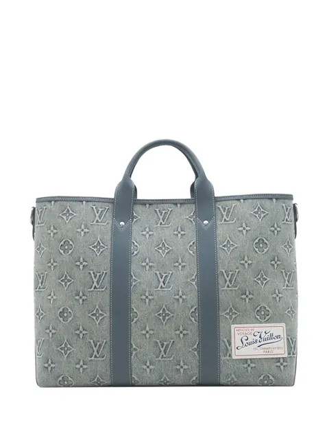 Louis Vuitton Pre-Owned sac de voyage monogrammé en jean délavé (2021-2026)