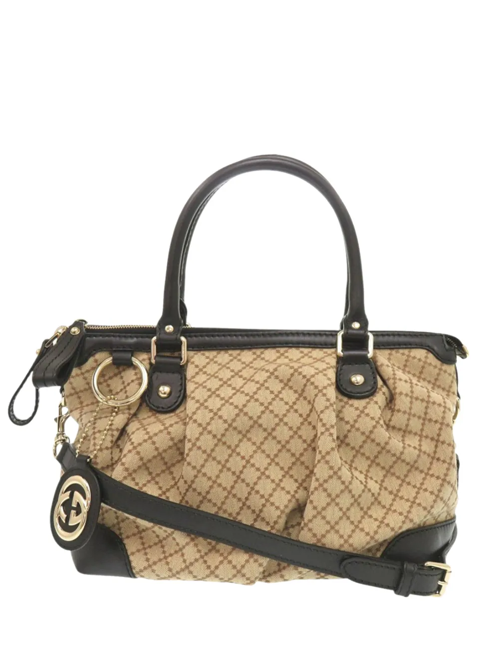 Gucci Pre-Owned 2000-2015 Diamante Canvas Sukey satchel - Schwarz