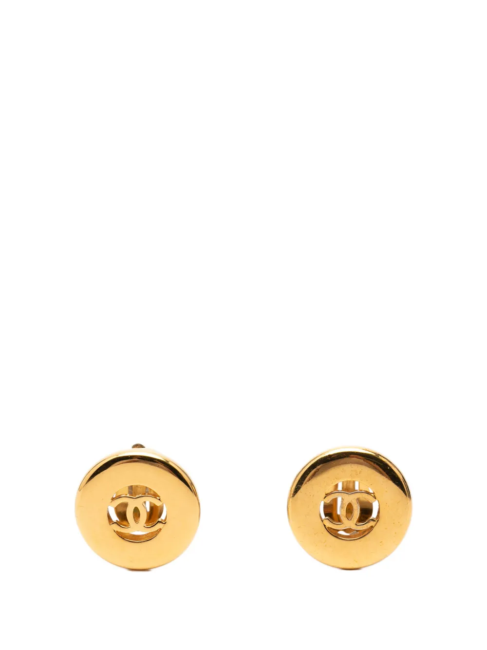 CHANEL Pre-Owned 1997 vergoldete runde CC-Ohrclips