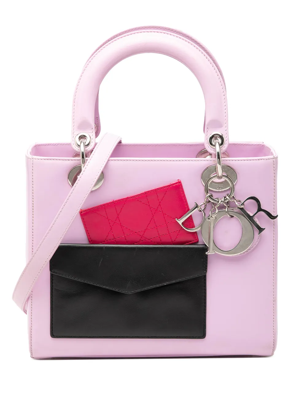 Christian Dior Pre-Owned 2014 Medium Calfskin Pockets Lady Dior satchel - Pink