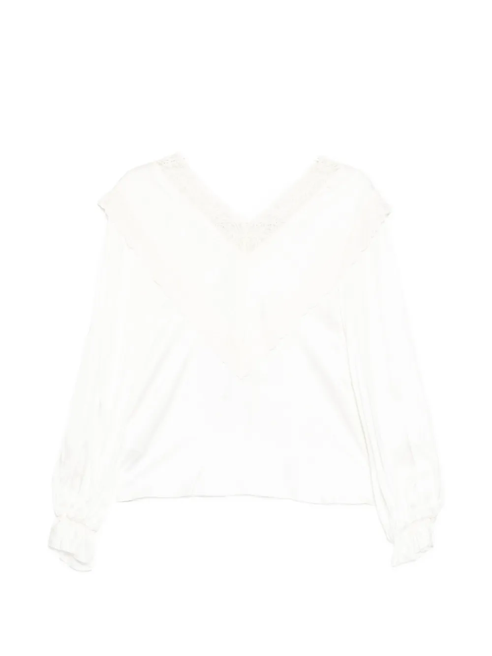 Self-Portrait lace-trimmed ruffled blouse - Schwarz
