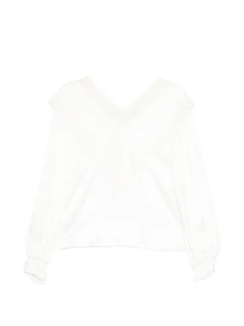 Self-Portrait blusa con ribete de encaje