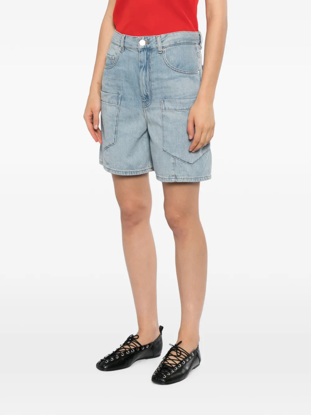 GANNI Denim shorts Blauw