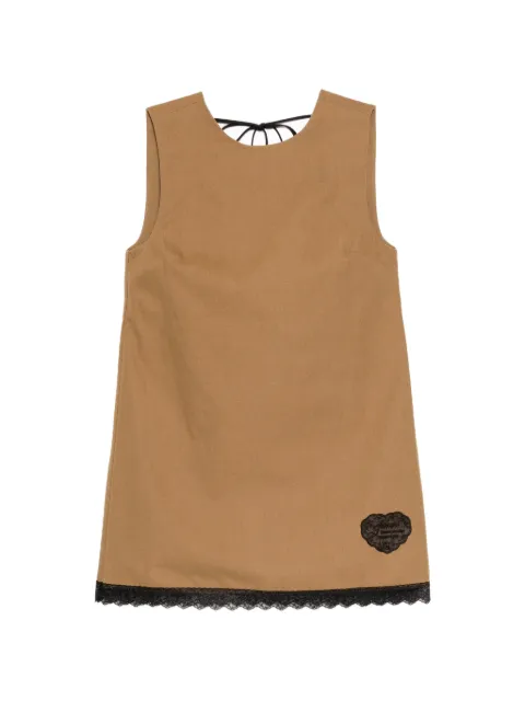 GANNI vestido sin mangas con ribete de encaje