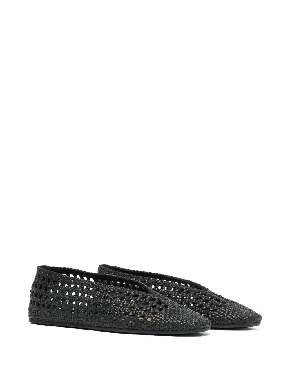 Scarosso woven-leather ballet flats Groen