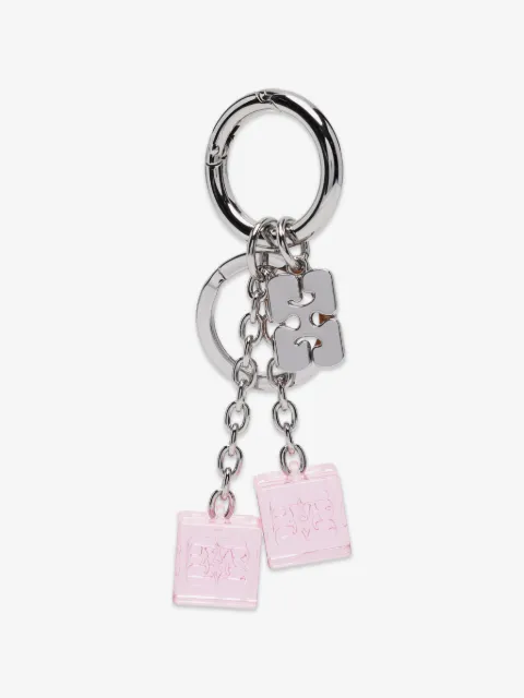 GANNI logo-plaque dice keyring