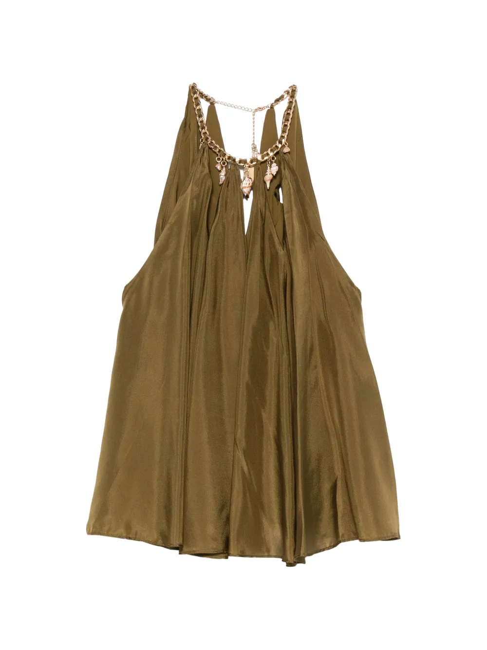 ZIMMERMANN shell-embellished chain-link blouse - Verde