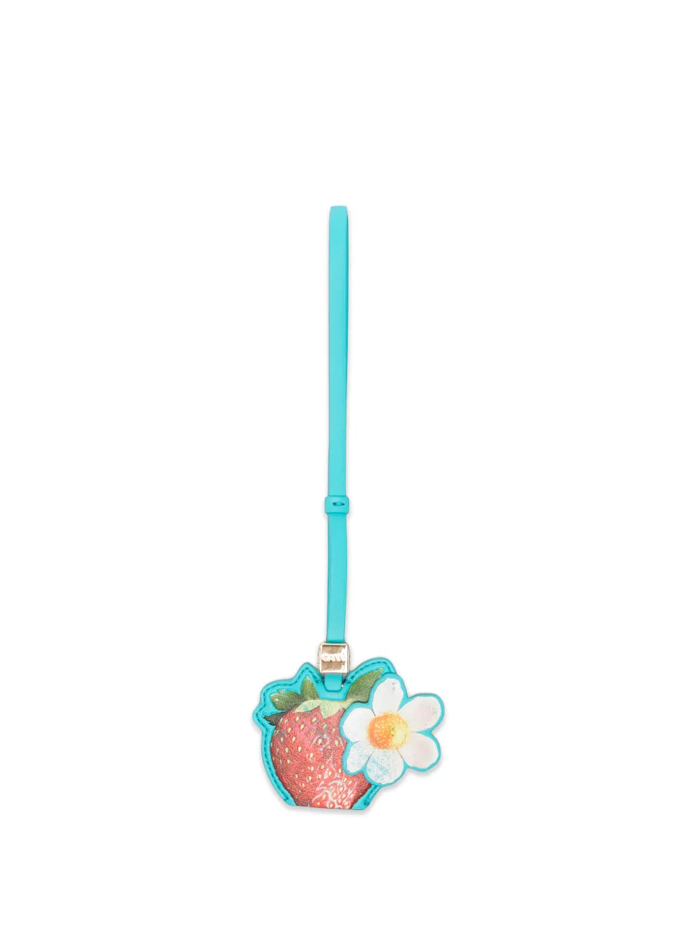 GANNI strawberry-motif flower-detail keyring - Blau