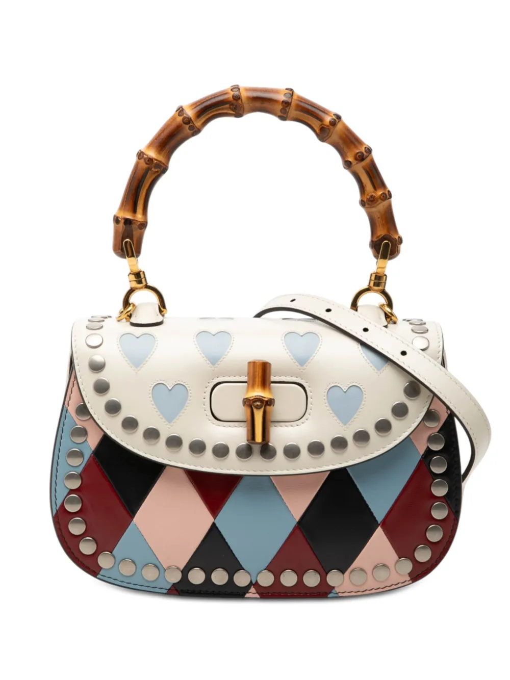Gucci Pre-Owned Borsa a tracolla Lovelight in pelle di vitello con manico in bambù 2016-2026 - Multicolore
