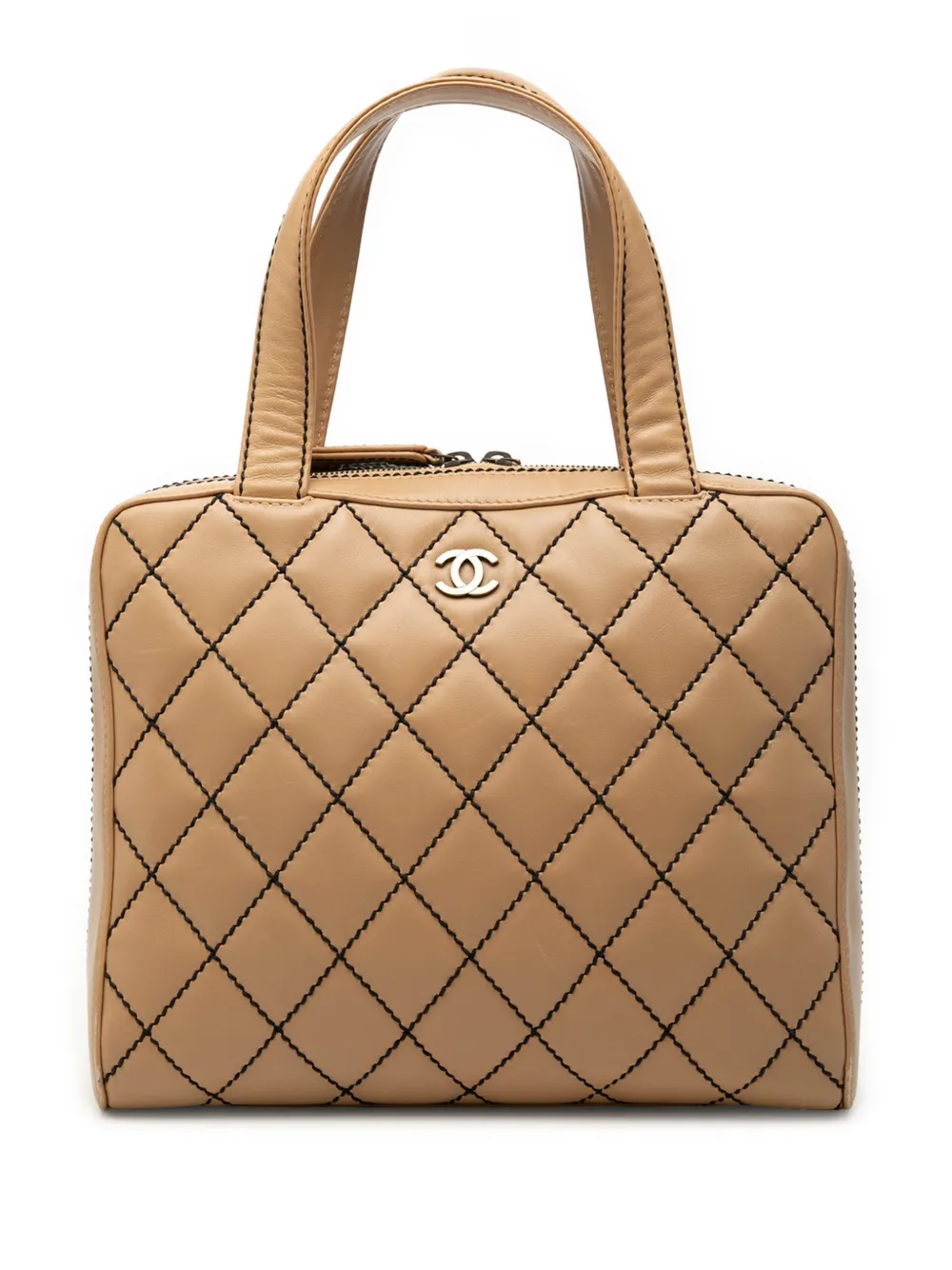 CHANEL Pre-Owned 2000-2002 CC Lambskin Wild Stitch handbag - Toni neutri