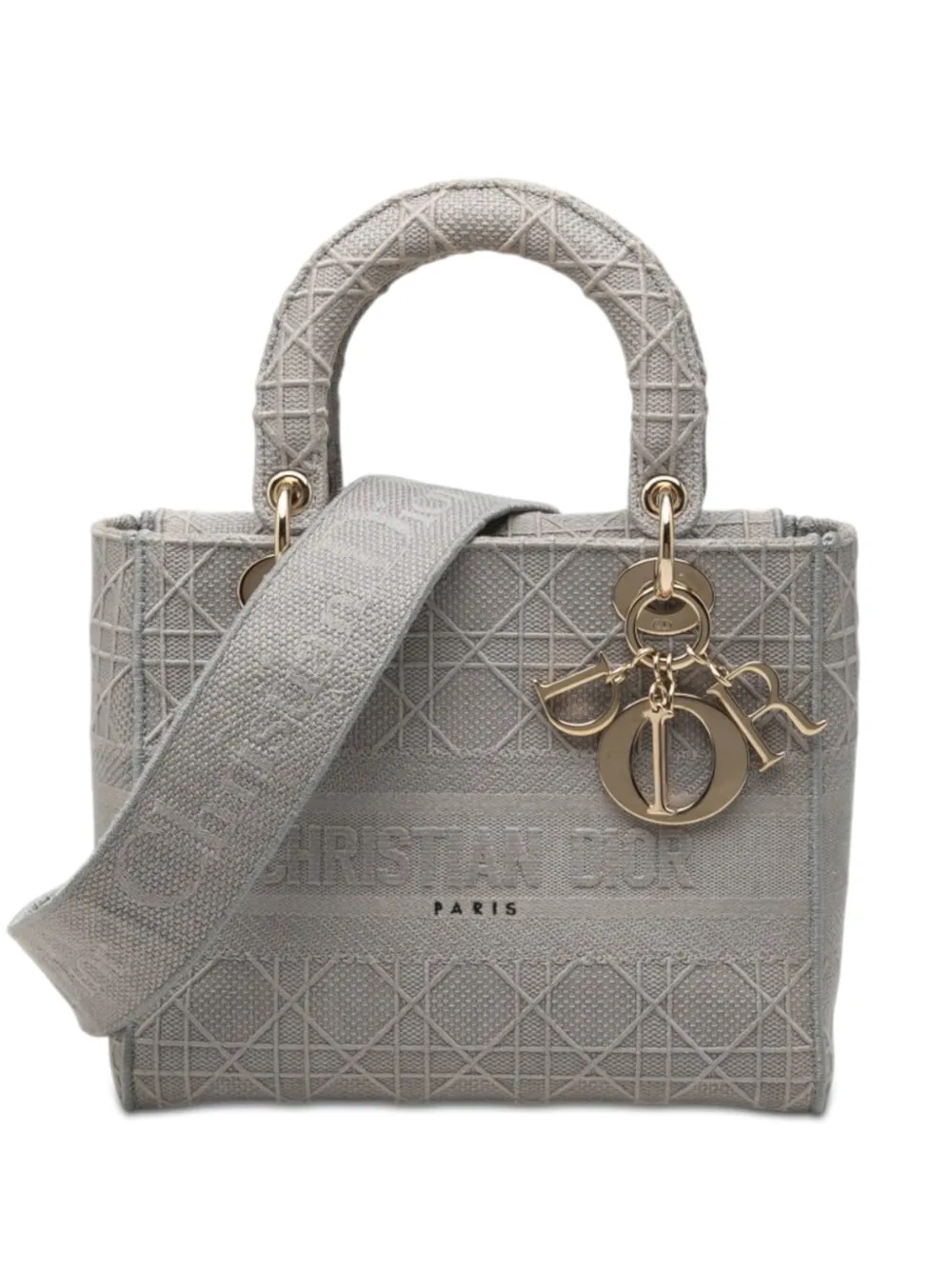 Christian Dior Pre-Owned 2020 Medium Canvas Cannage Lady D Lite satchel - Grey