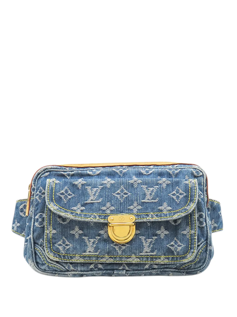 Louis Vuitton Pre-Owned Marsupio con monogramma in denim 2007 - Blu