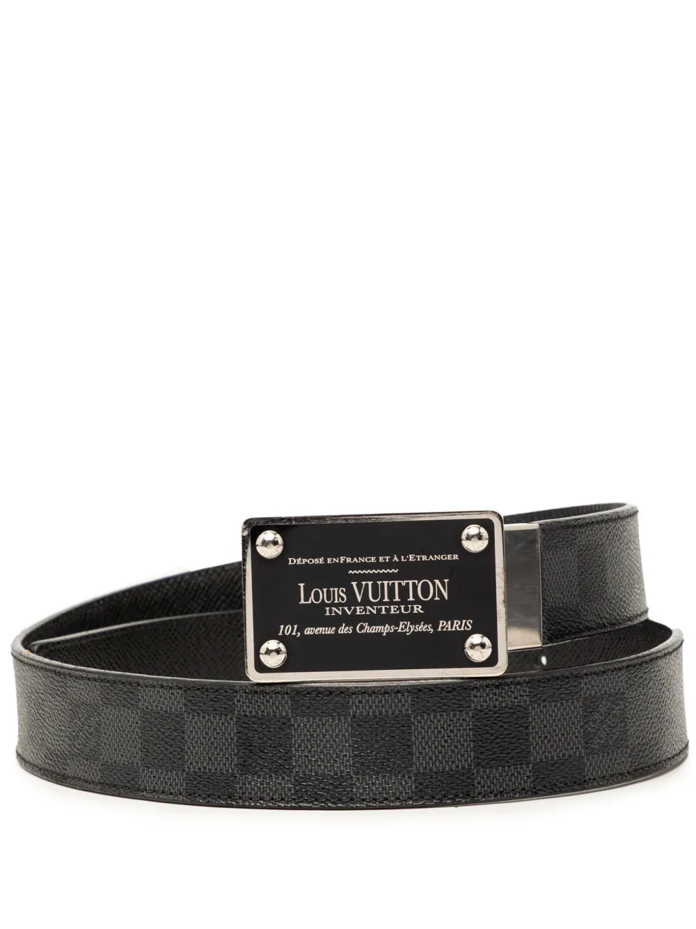 Louis Vuitton Pre-Owned 2011 Damier Graphite Inventeur Reversible belt - Nero