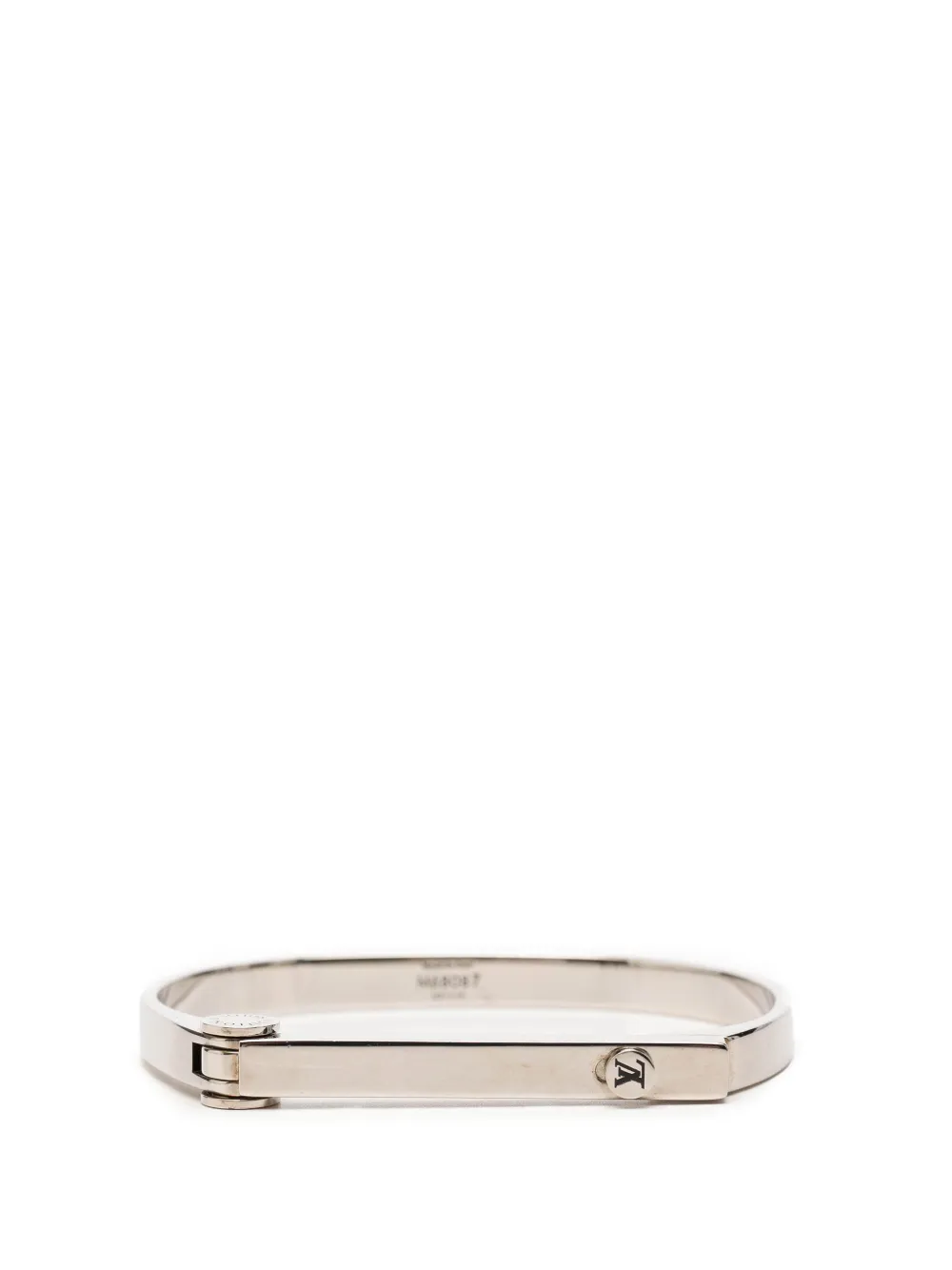 Louis Vuitton Pre-Owned 2015 Brass Hinge Lock Bangle costume bracelet - Argento