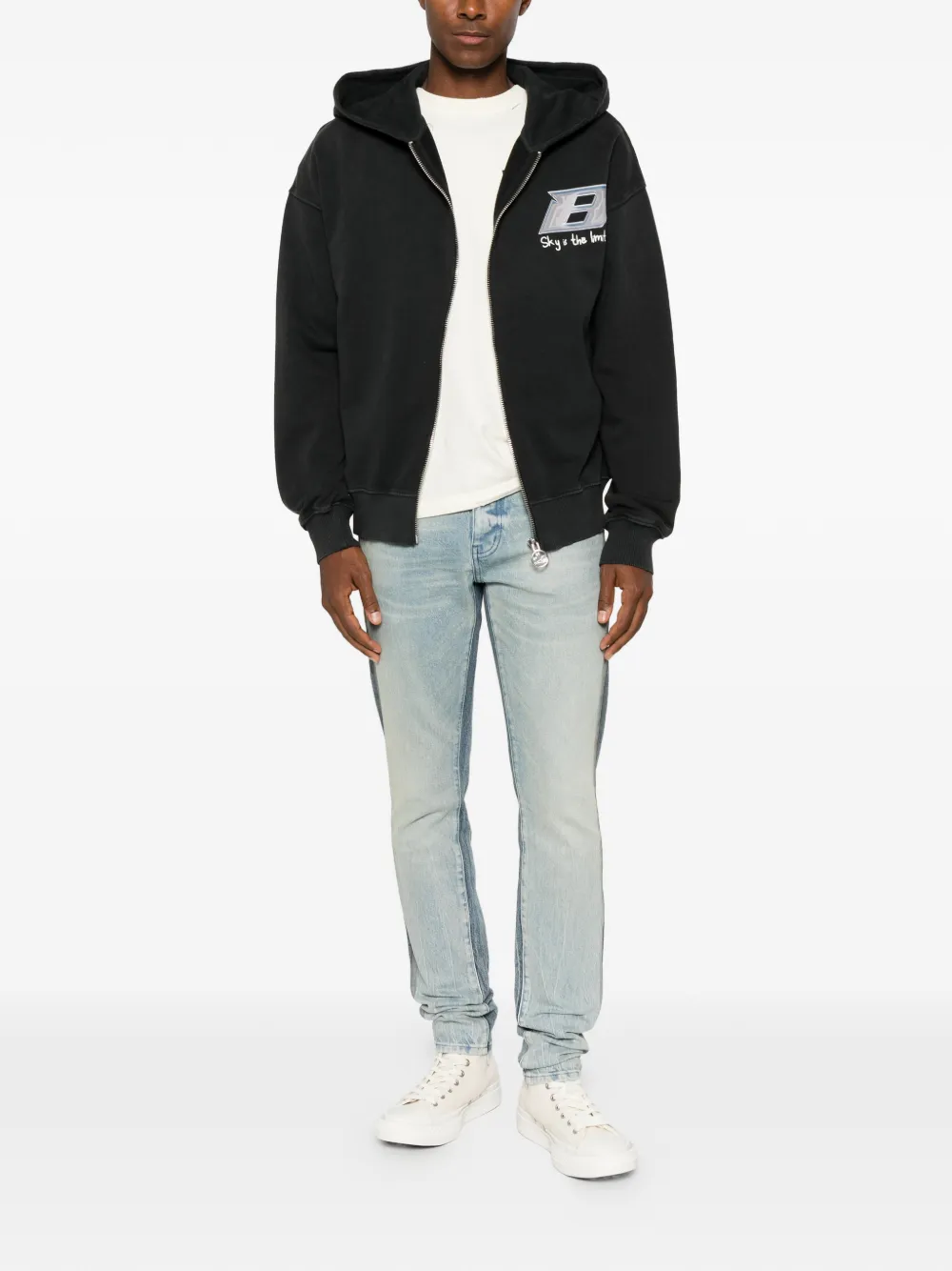 Purple Brand Jeans met vervaagde vlakken Blauw