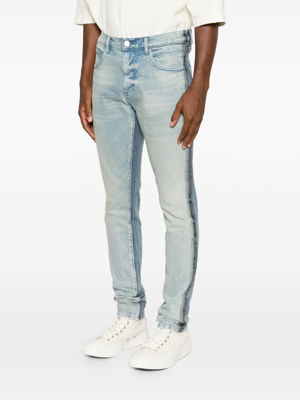 Purple Brand Jeans met vervaagde vlakken Blauw