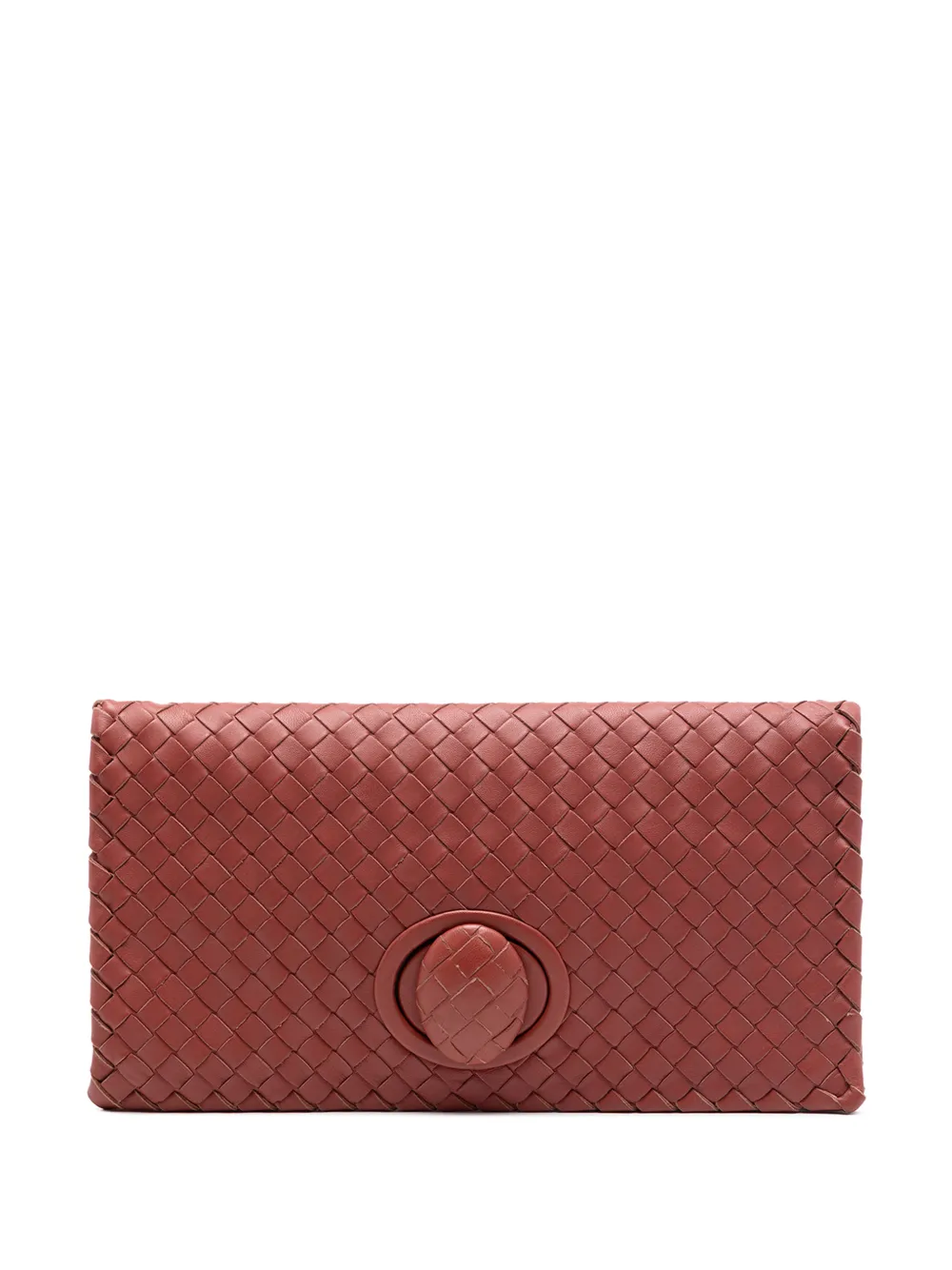 Bottega Veneta Pre-Owned 2012-2026 Nappa Intrecciato Turn Lock clutch bag - Rot