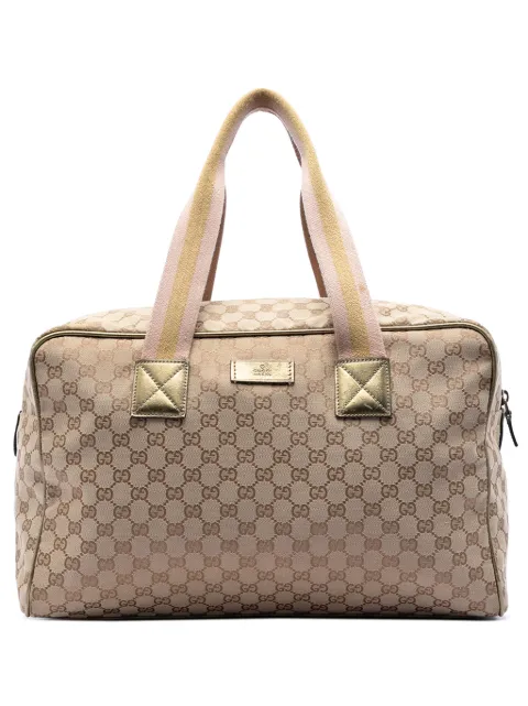 Gucci Pre-Owned 2016-2026 GG Canvas Web Duffle Bag travel bag