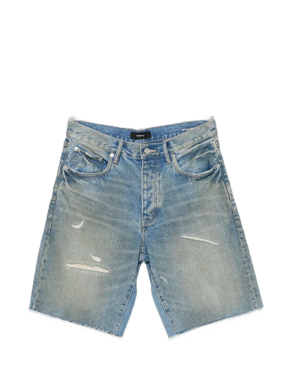 Purple Brand distressed raw-cut shorts - Blu
