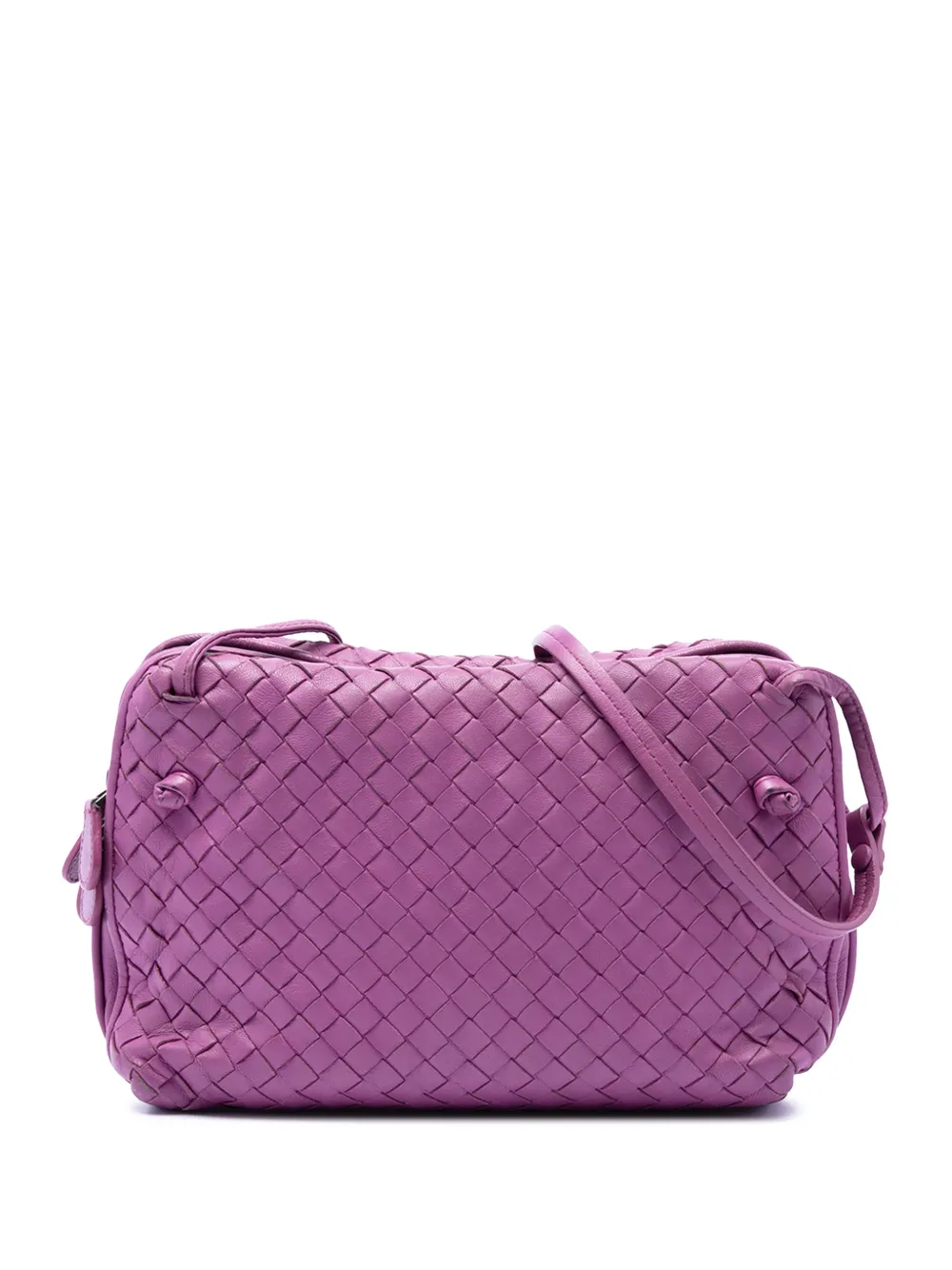Bottega Veneta Pre-Owned 2012-2026 Nappa Intrecciato Nodini Double Zip crossbody bag - Purple