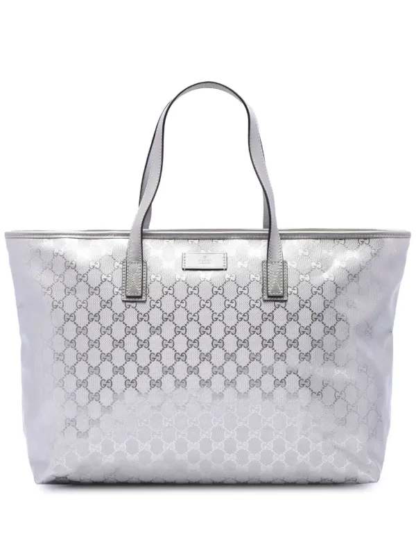 Gucci Pre-Owned 2016-2026 Large GG Imprime Tote Bag | シルバー 