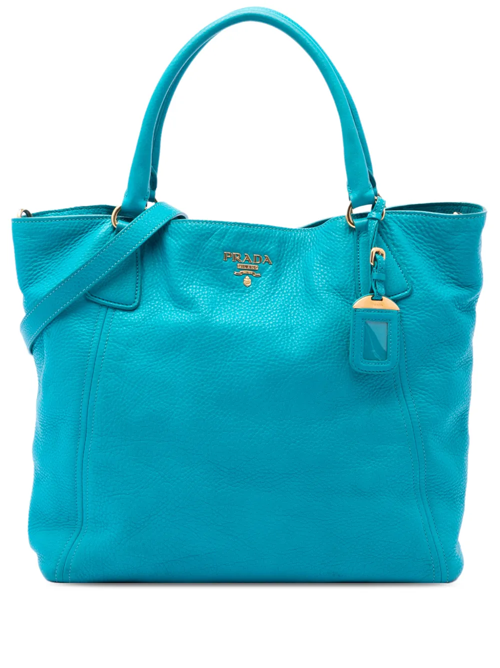 Prada Pre-Owned 2013-2026 Vitello Daino Open Convertible Tote satchel - Blu