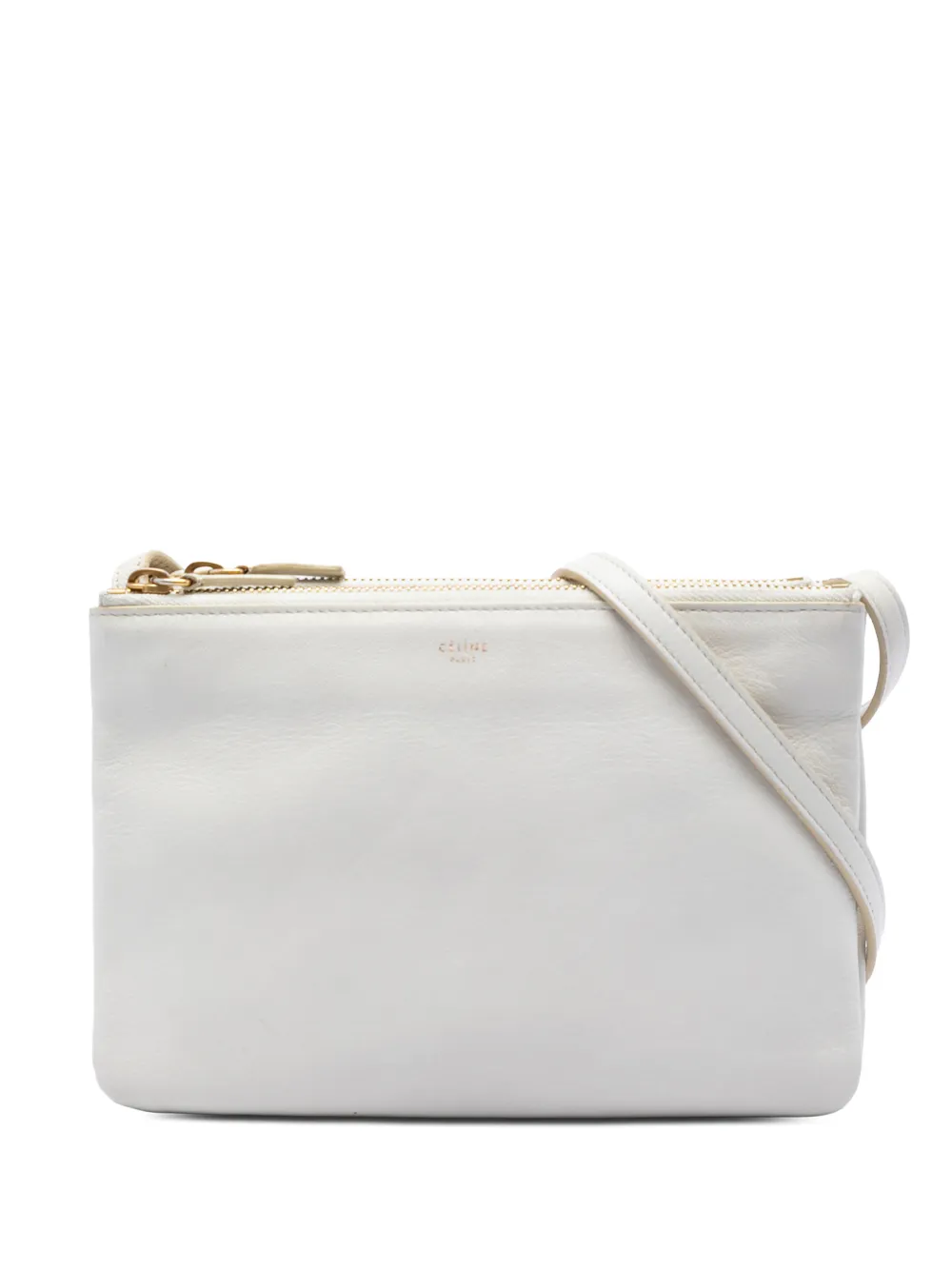 Celine Pre-Owned 2015 Small Lambskin Trio crossbody bag - Bianco