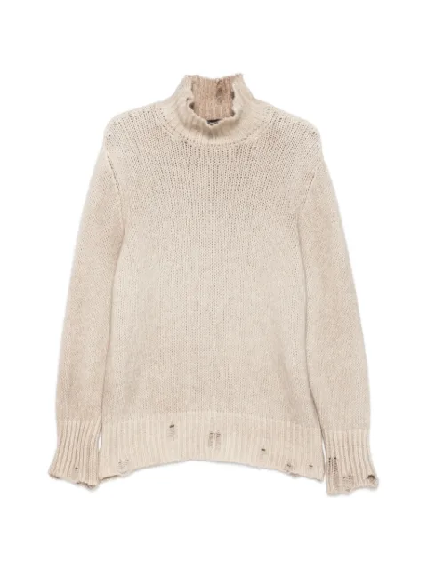 Avant Toi distressed roll-neck sweater