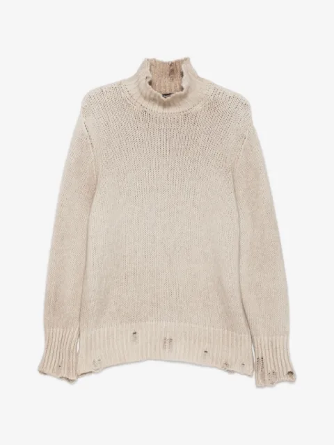 Avant Toi distressed roll-neck sweater