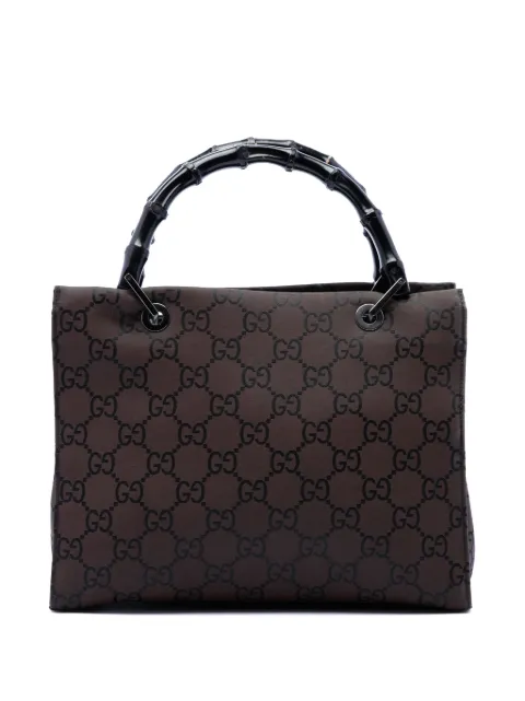 Gucci Pre-Owned bolsa satchel Bamboo de nylon 2000-2015