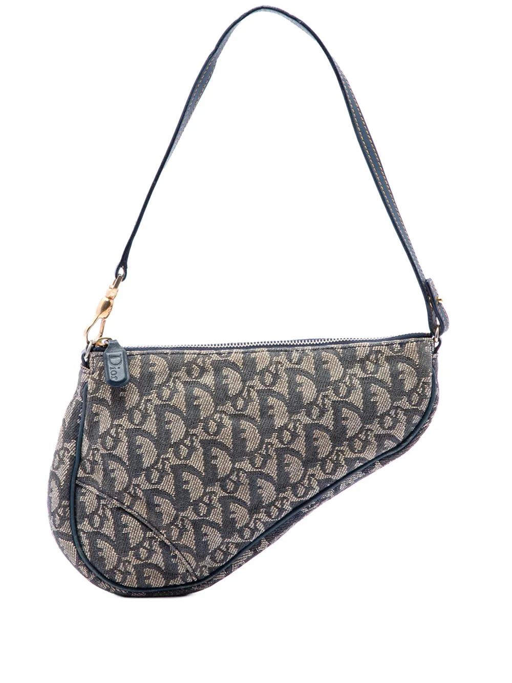 Christian Dior Pre-Owned 2001 Mini Diorissimo Canvas Saddle Pochette shoulder bag - Blu