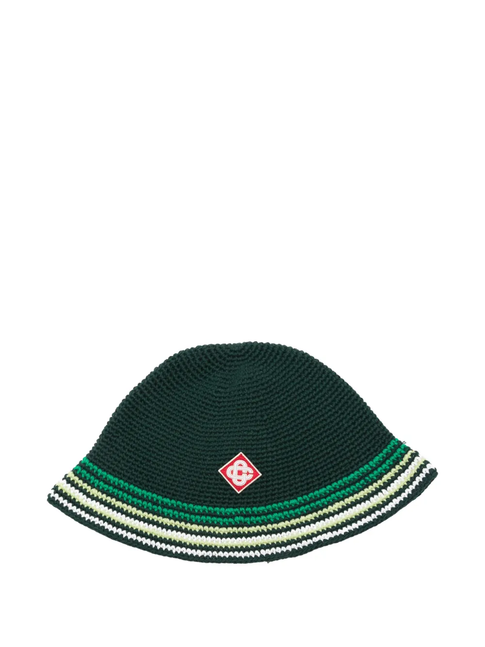 Casablanca crochet-knit striped bucket hat - Verde