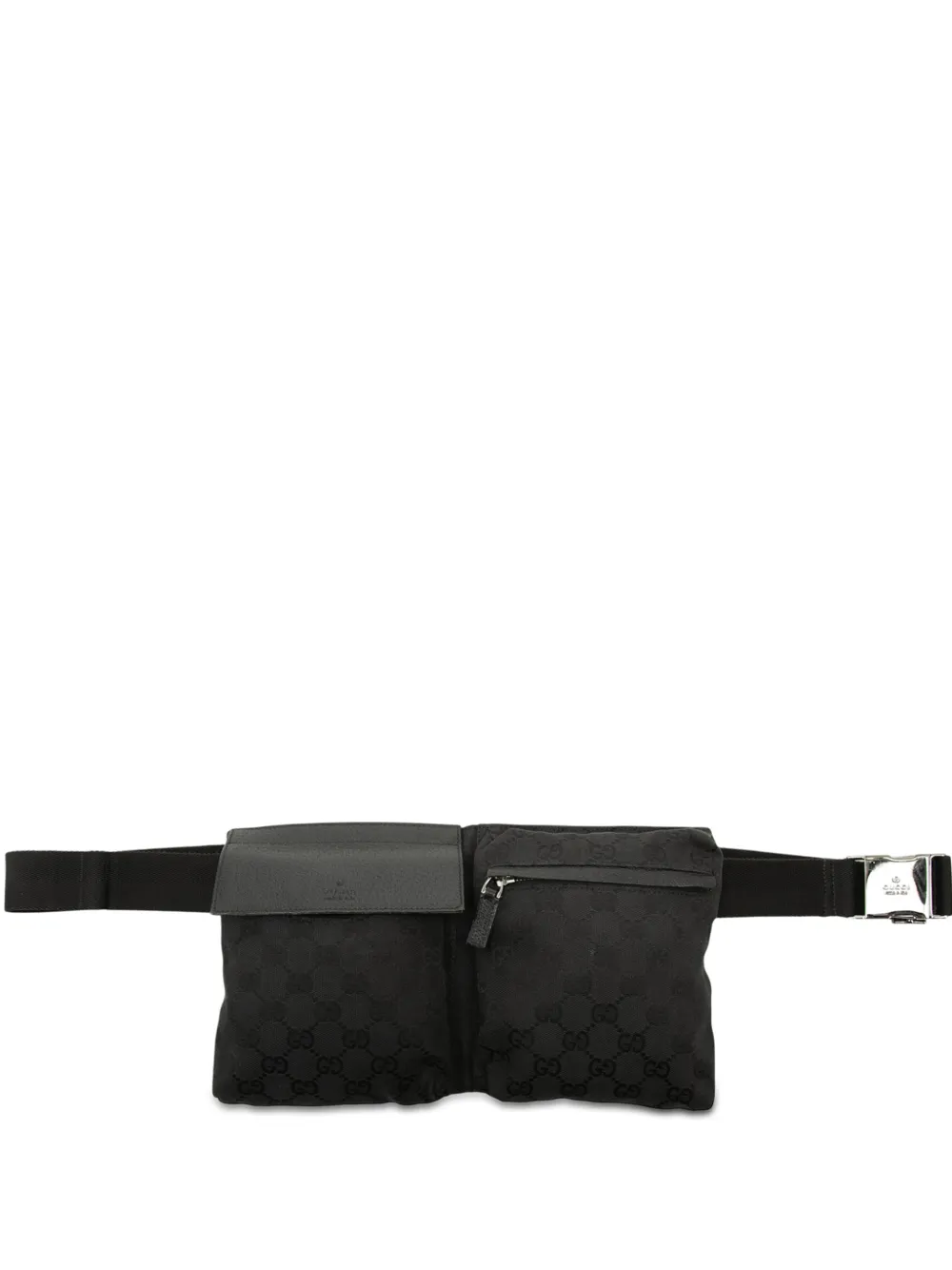 Gucci Pre-Owned 2000-2015 GG Canvas Double Pocket belt bag - Nero