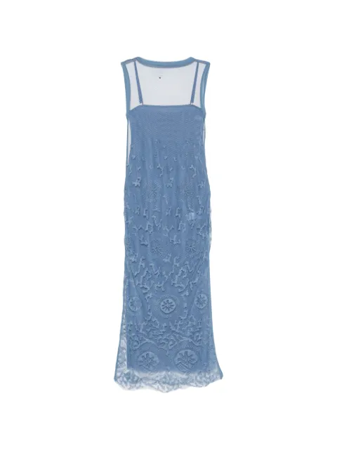 SIR. Lefi lace-overlay sleeveless maxi dress