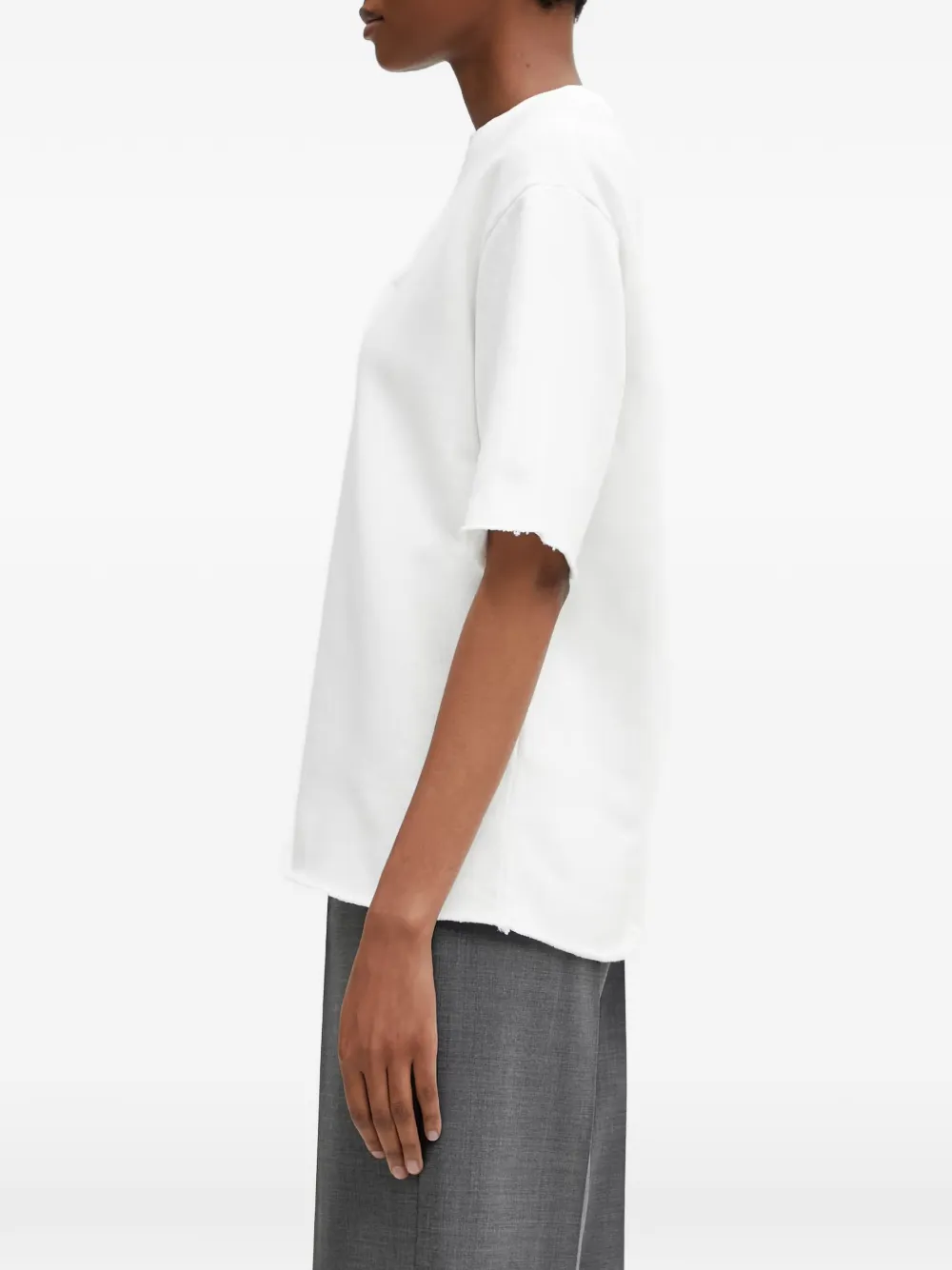 MM6 Maison Margiela Gerafeld T-shirt met logo-patch Wit