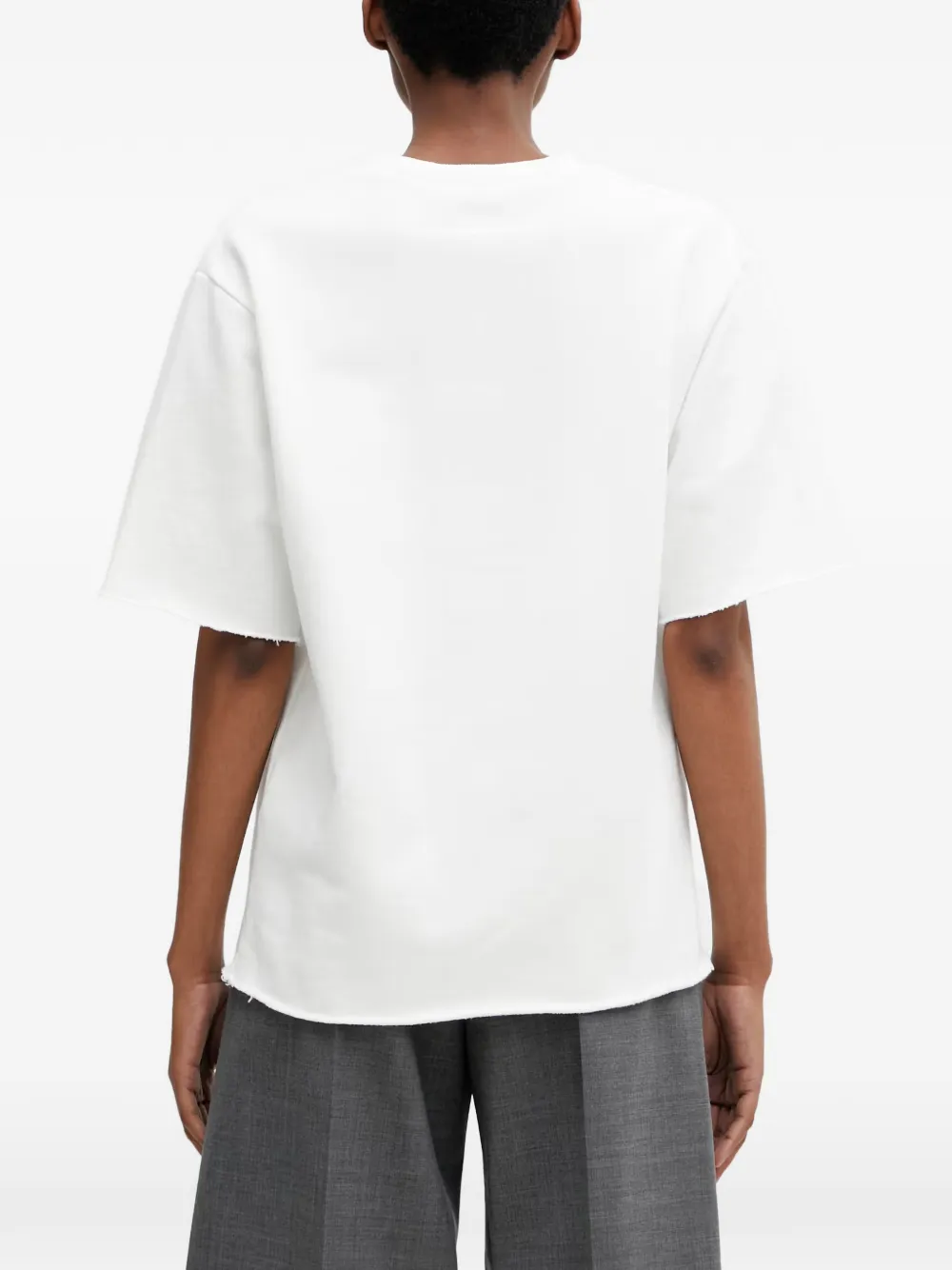 MM6 Maison Margiela Gerafeld T-shirt met logo-patch Wit