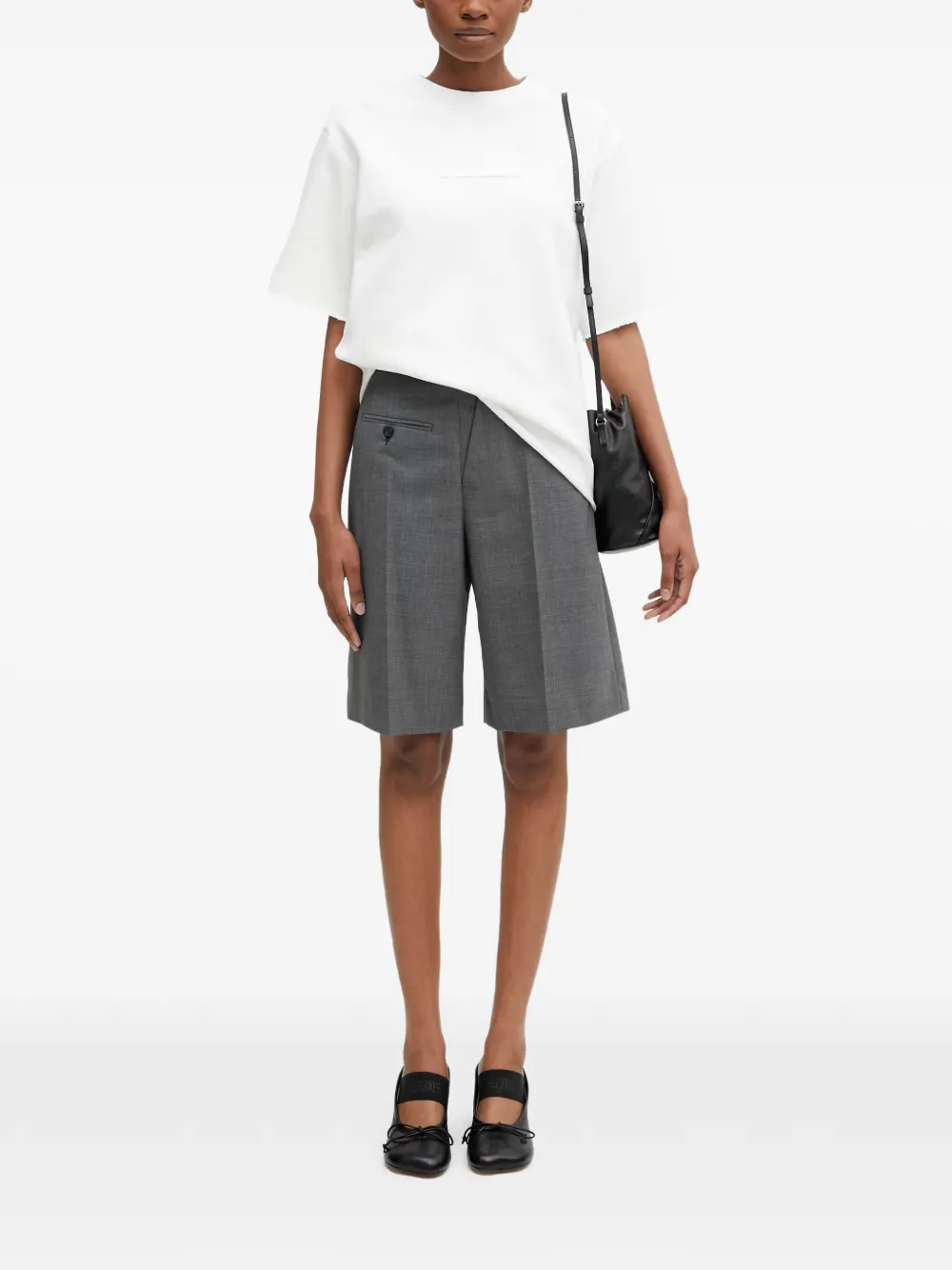 MM6 Maison Margiela Gerafeld T-shirt met logo-patch Wit