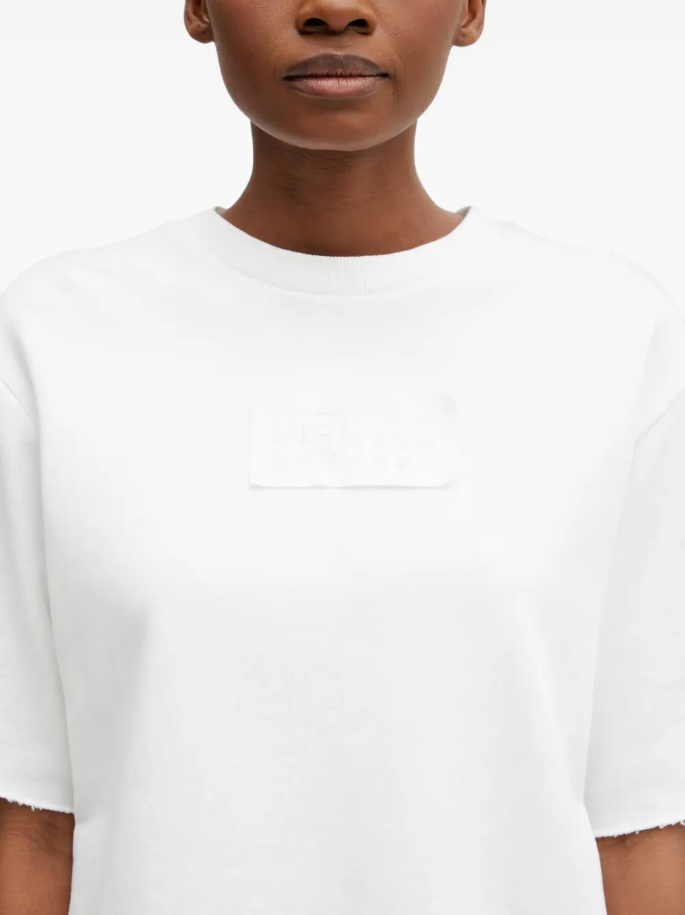 MM6 Maison Margiela Gerafeld T-shirt met logo-patch Wit