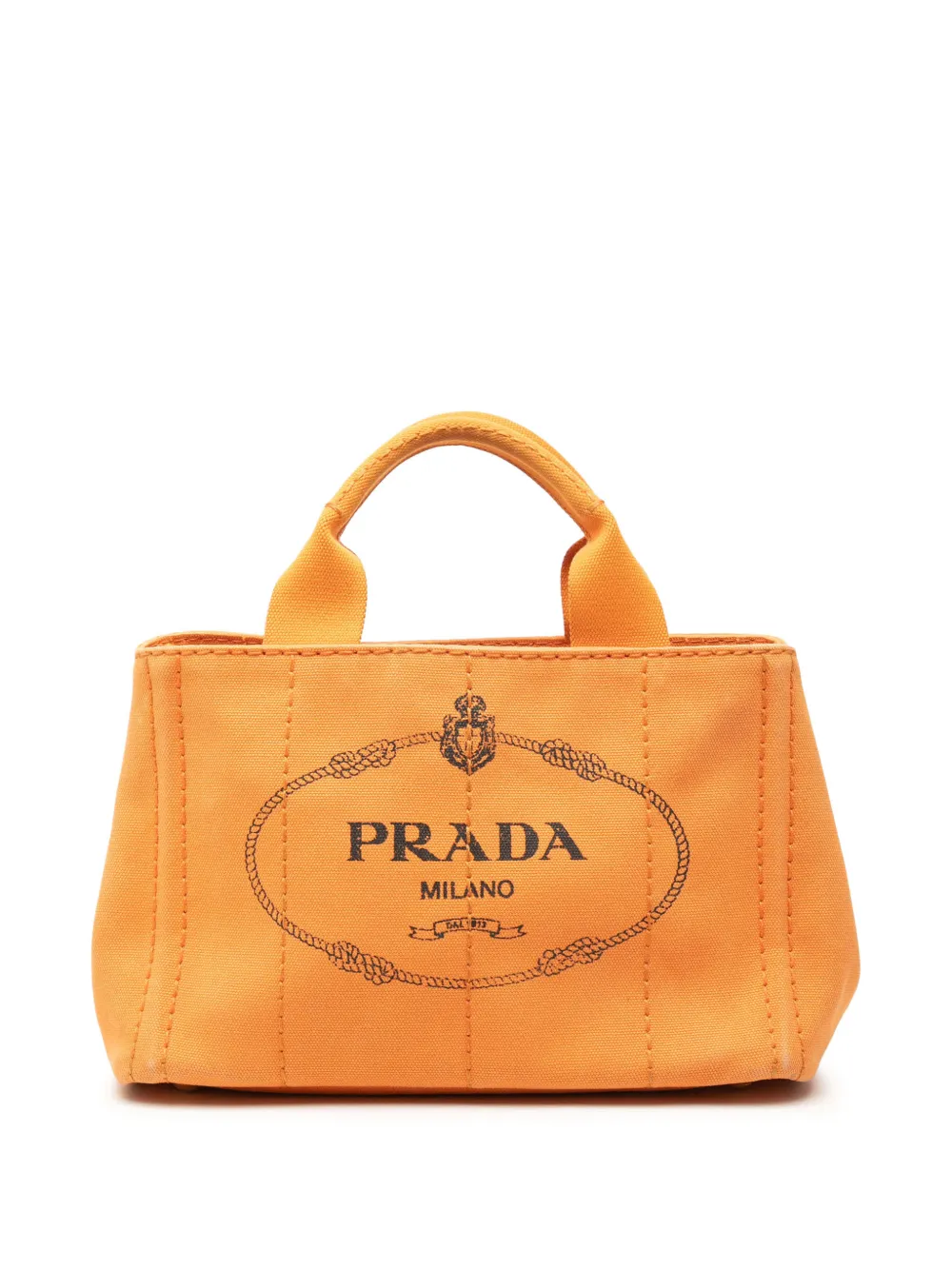 Prada Pre-Owned 2013-2026 Small Canvas Canapa Logo satchel - Arancione