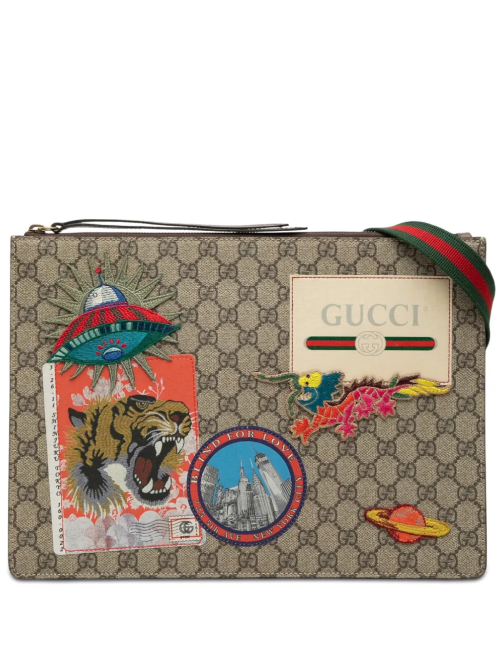 Gucci Pre-Owned 2000-2015 GG Supreme Web Courrier Messenger Bag crossbody bag - Neutrals