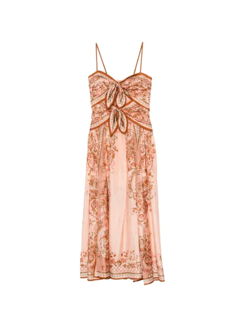 ZIMMERMANN Aster paisley-print knot-detail midi dress